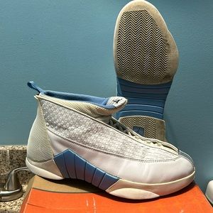 Jordan Nike 15 XV White UNC Blue Original 1999 with box Size 13 Used Casually